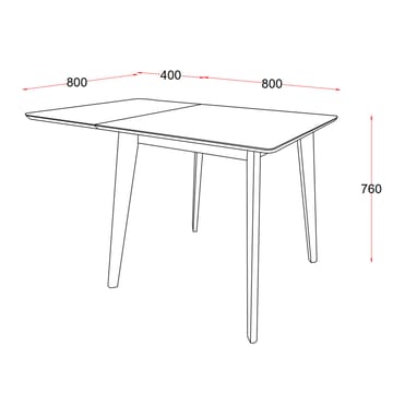 Spisebord HOME4YOU Roxby 80/120x80x76 cm Svart - Svart - Møbler - Bord - Spisebord & kjøkkenbord