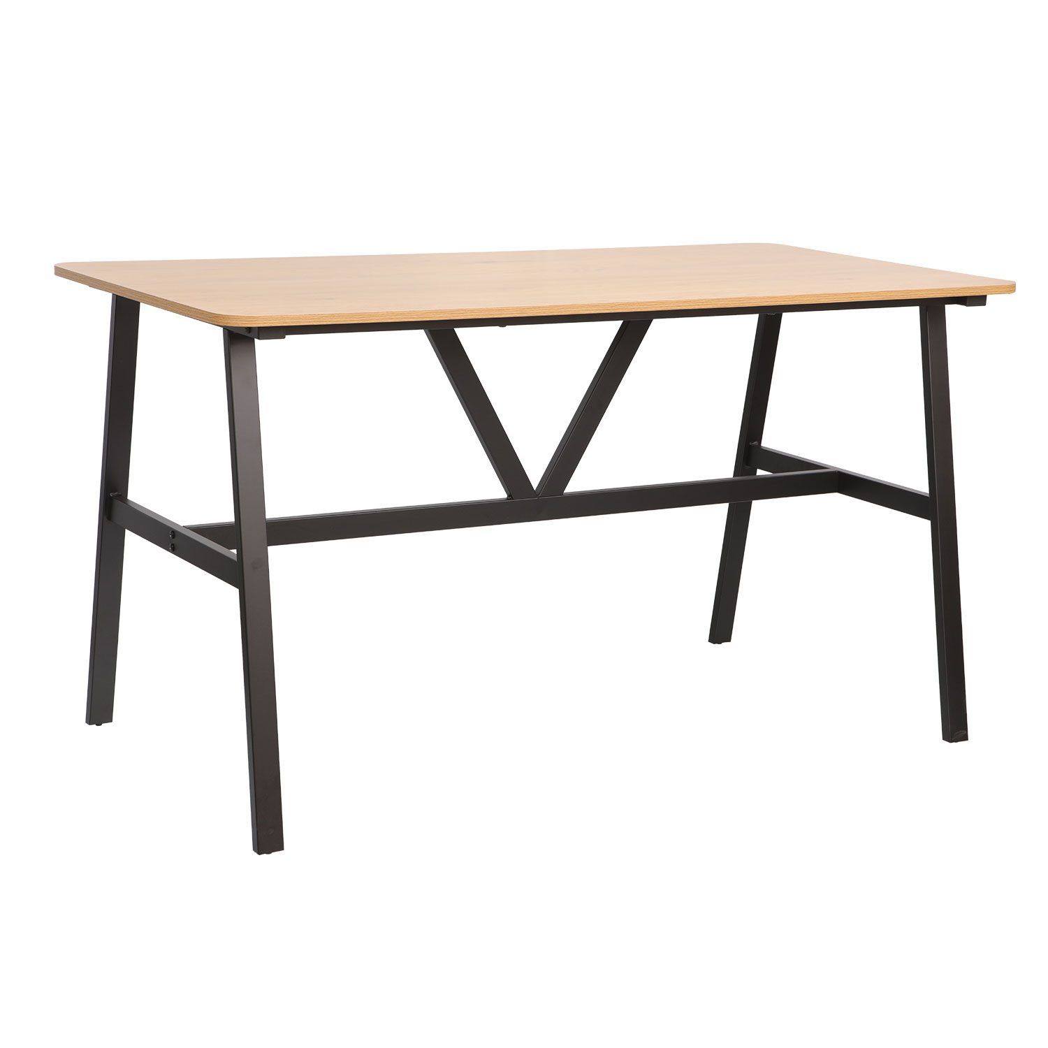 Spisebord HOME4YOU Svea 140x70x76 cm Ask/Svart - ask/svart
