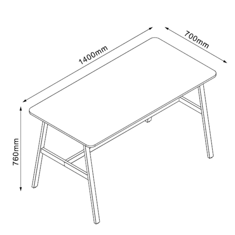 Spisebord HOME4YOU Svea 140x70x76 cm Ask/Svart - ask/svart - Møbler - Bord - Spisebord & kjøkkenbord
