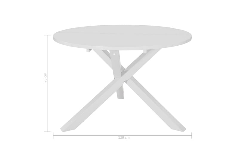 Spisebord hvit 120x75 cm MDF - Spisebord & kjøkkenbord