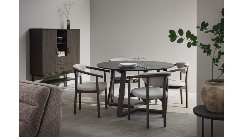 Spisebord Jämtorrås ø130/230 cm - Brunlakkert og hvitpigmentert eik - Møbler - Bord - Spisebord & kjøkkenbord