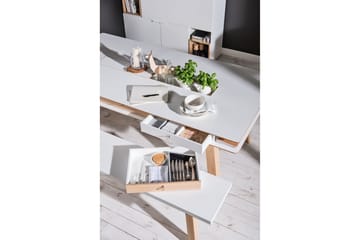 4You Rektangulært Spisebord 200x100 cm i Tre med Skuffer - Hvit - Møbler - Bord - Spisebord & kjøkkenbord