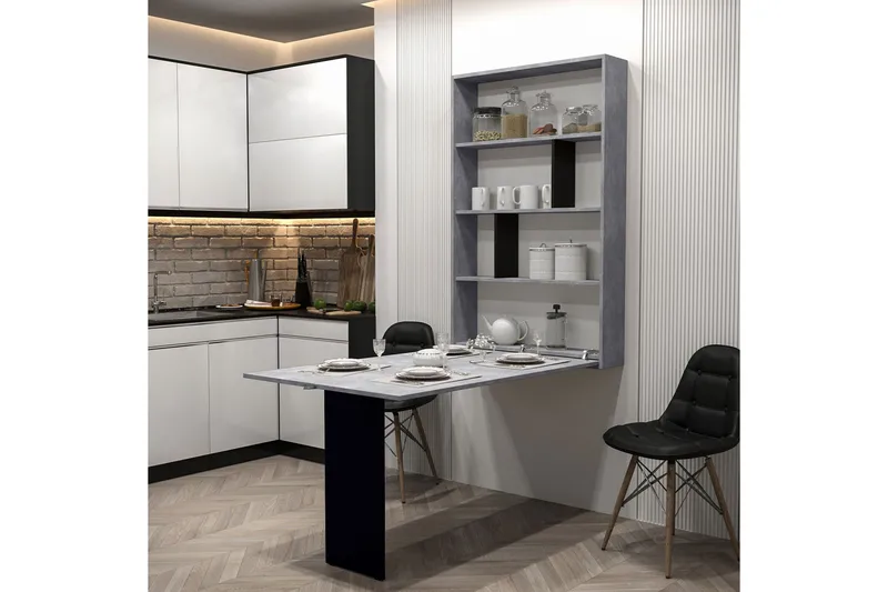 Abi Spisebord 203 cm Sten - Svart/Grå - Møbler - Bord - Spisebord & kjøkkenbord