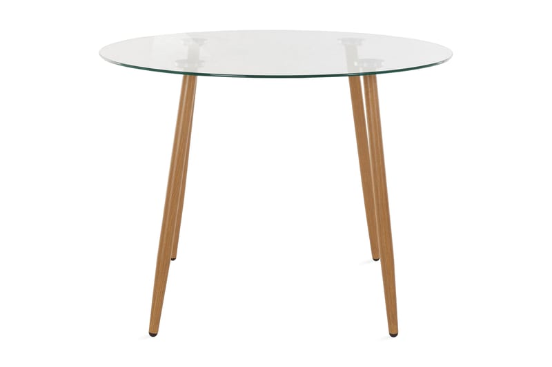 Abia Spisebord Rund 100 cm Glass, Brun