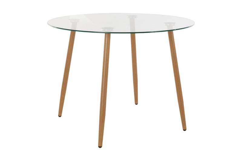 Abia Spisebord Rund 100 cm Glass - Brun - Møbler - Bord - Spisebord & kjøkkenbord