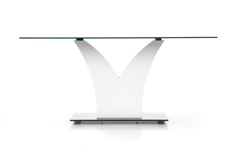 Abundis Spisebord 160 cm Glass - Svart/Hvit - Spisebord & kjøkkenbord