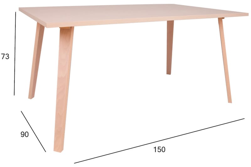 Adora Spisebord 150x90x73 cm Lys Bøk - Møbler - Bord - Spisebord & kjøkkenbord