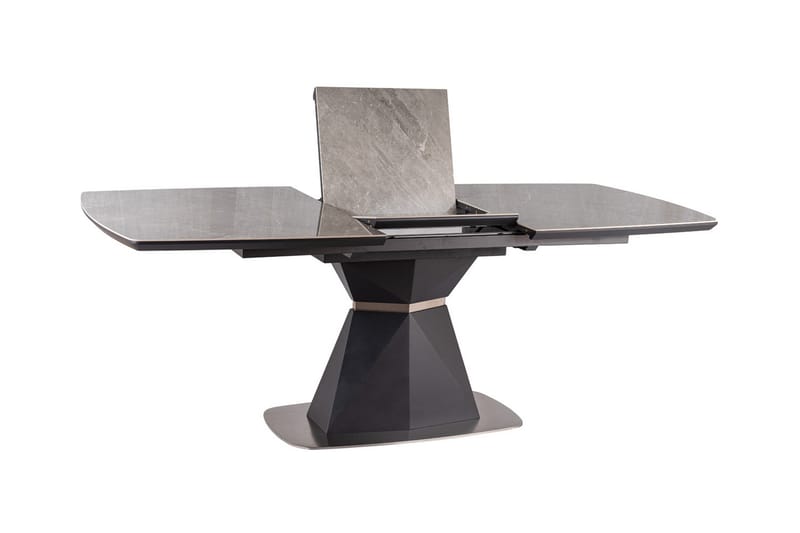 Alafia Forlengningsbart Spisebord 160 cm - Keramikk/Svart/Sølv - Spisebord & kjøkkenbord
