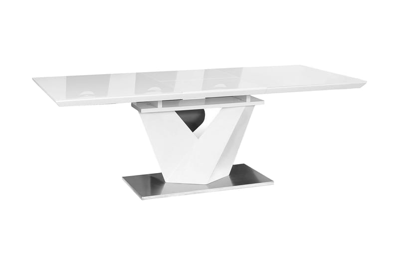 Alaras Spisebord 160 cm - Glass/Hvit - Spisebord & kjøkkenbord