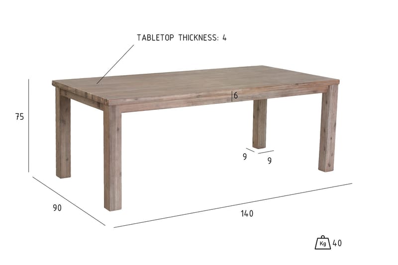 Alaska Forlengningsbart Spisebord 140 cm - Brun - Spisebord & kjøkkenbord