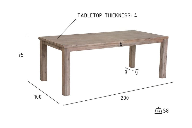 Alaska Forlengningsbart Spisebord 200 cm - Brun - Spisebord & kjøkkenbord