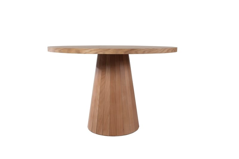 Albero Rundt Spisebord 100 cm med Tre- og Eikutseende - Lysebrun - Møbler - Bord - Spisebord & kj økkenbord