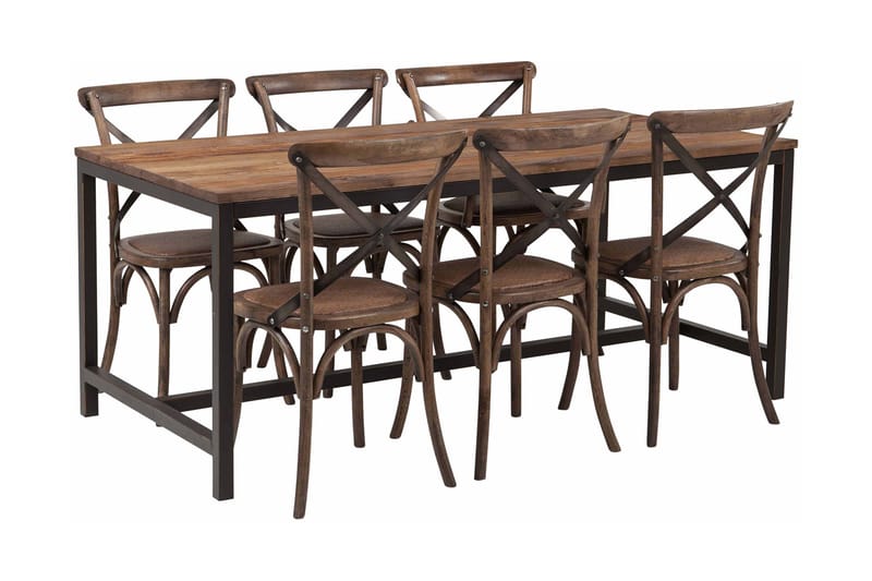 Alongi Spisebord 180 cm - Brun/Svart - Spisebord & kjøkkenbord