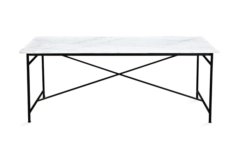 Antwerp Spisebord 200 cm Marmor - Hvit/Svart - Spisebord & kjøkkenbord