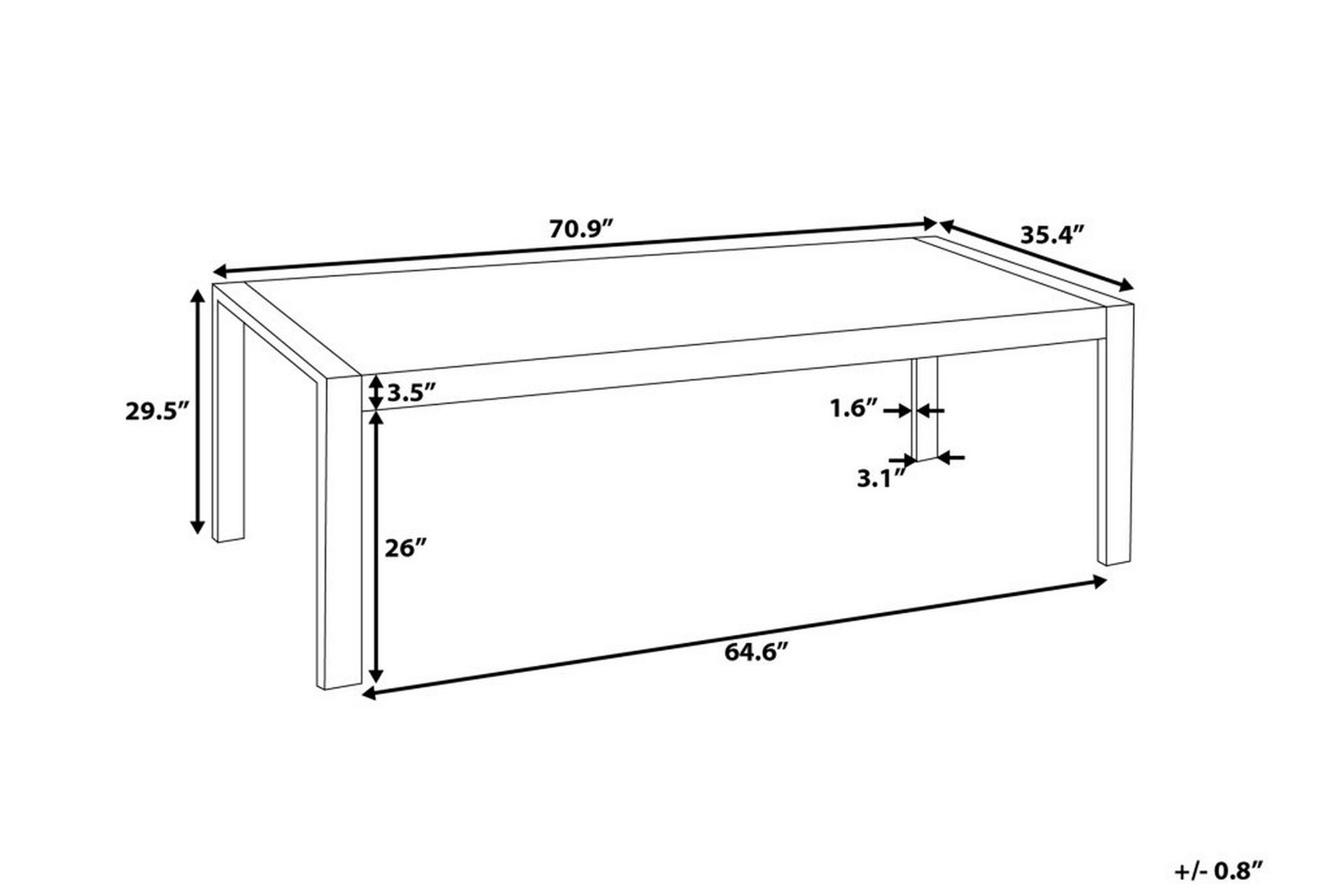 ARCTIC I Spisebord 180 cm - Hvit - Møbler - Bord - Spisebord & kjøkkenbord