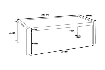 Arctic Spisebord 220 cm - Hvit - Møbler - Bord - Spisebord & kjøkkenbord