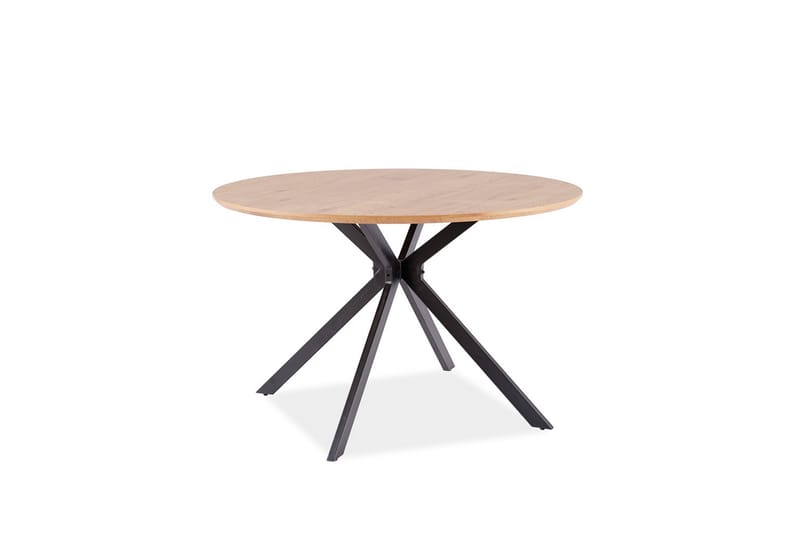 Astera Spisebord 120 cm Rundt - Eik/Svart - Møbler - Bord - Spisebord & kjøkkenbord