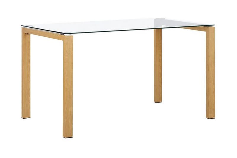 Atavir Spisebord 130 cm - Glass/Lysebrun - Spisebord & kjøkkenbord