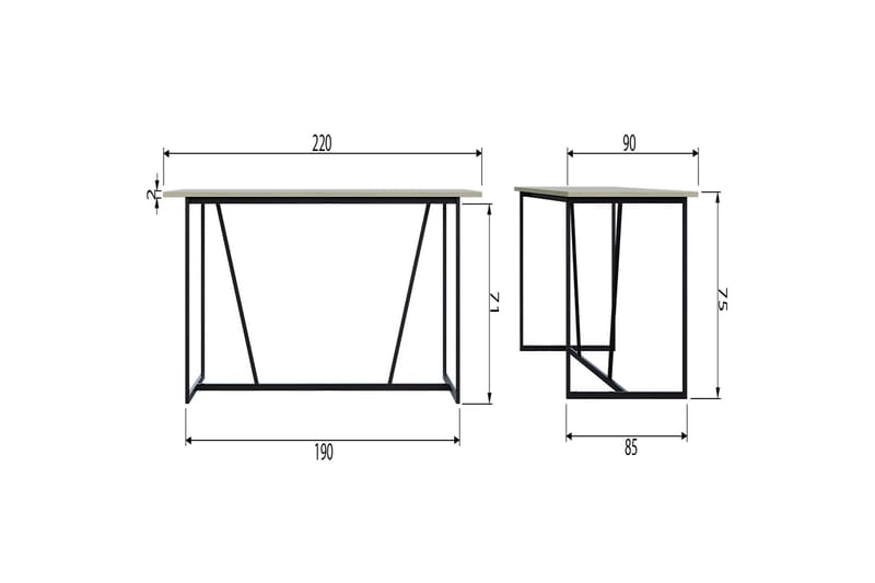 Atila Spisebord 220 cm - Beige - Møbler - Bord - Spisebord & kjøkkenbord