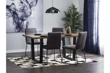 Austin Rektangulært Spisebord 160 cm i Tre med Valnøtt- og Metalllook - Brun - Møbler - Bord - Spisebord & kjøkkenbord