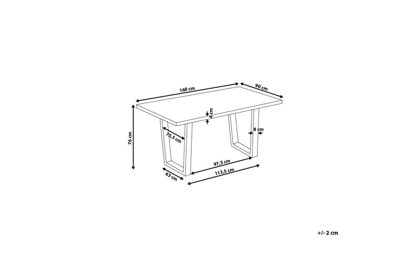 Austin Spisebord 160 cm - Brun - Spisebord & kjøkkenbord