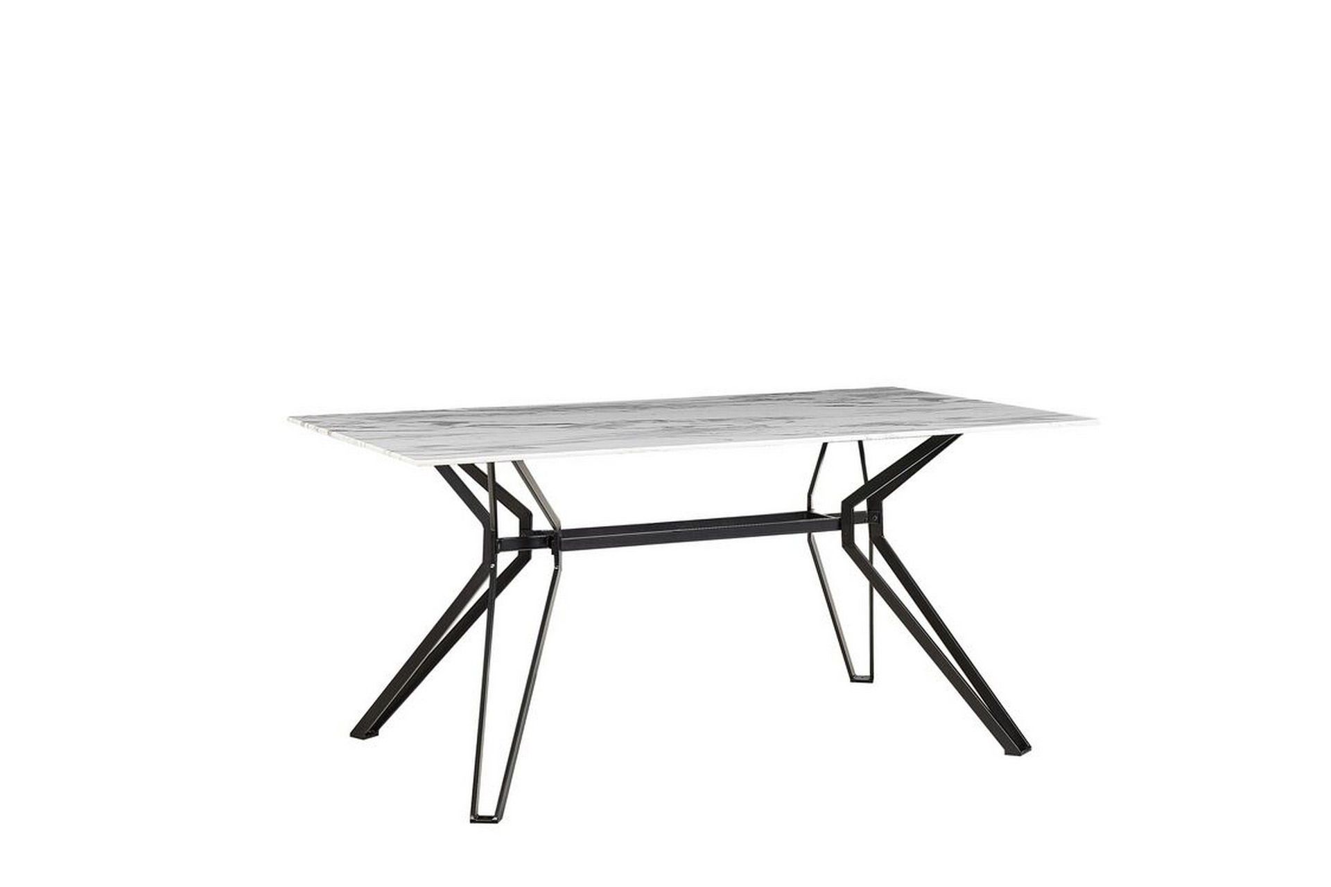 Ballina Spisebord 160 cm - Hvit / Svart