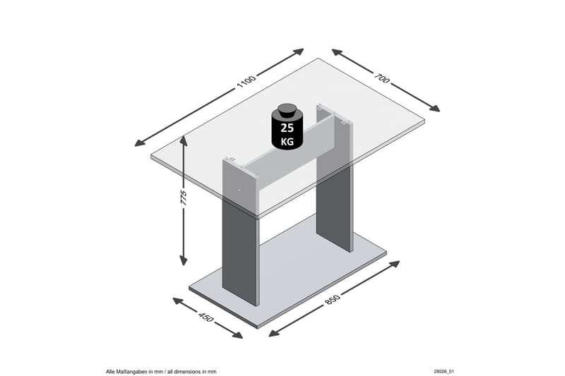 Bandol Spisebord 70 cm - Eik - Spisebord & kjøkkenbord