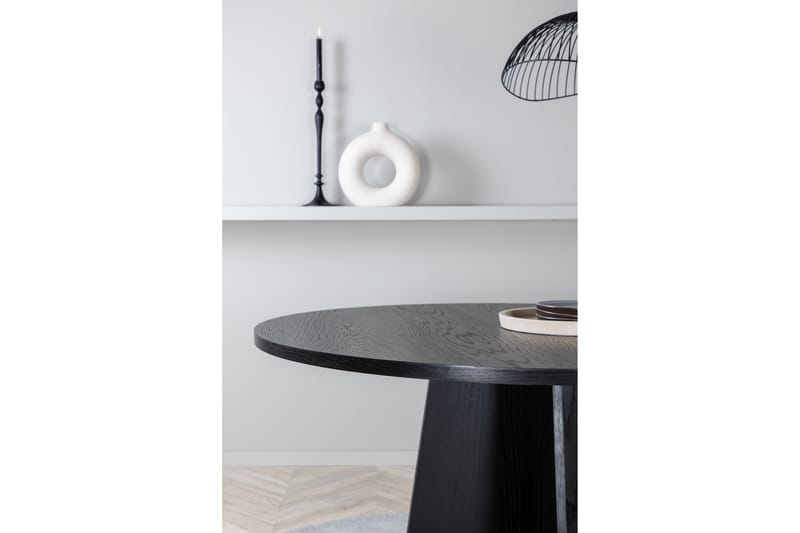 Bariso Spisebord 110 cm Rundt - Svart - Spisebord & kjøkkenbord