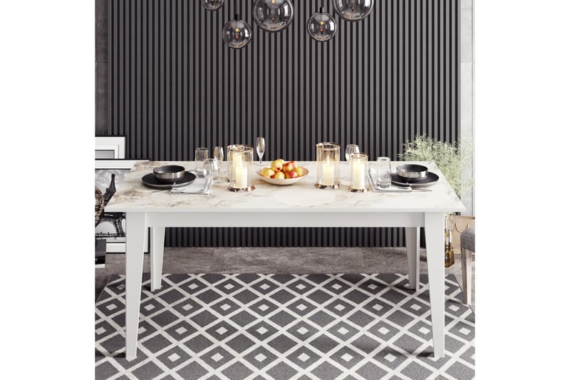 Bascle Spisebord 180 cm - Hvit - Spisebord & kjøkkenbord