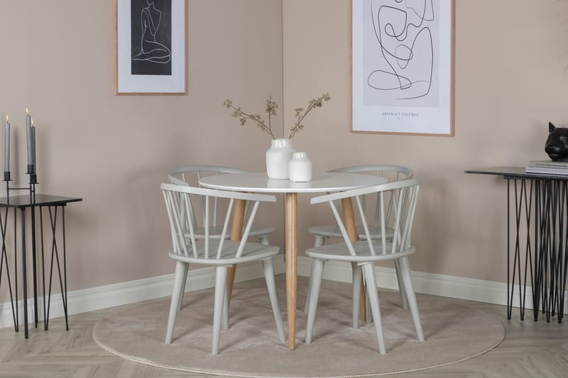 Bennie Spisebord 90 cm Hvit - Venture Home - Spisebord & kjøkkenbord