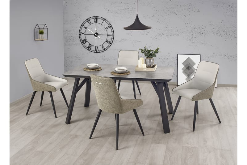 Bernice Spisebord 160 cm - Grå/Svart - Spisebord & kjøkkenbord