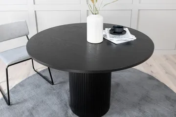 Bianca Rundt Spisebord 110 cm med Tre- og Valnøttutseende - Svart - Møbler - Bord - Spisebord & kjøkkenbord