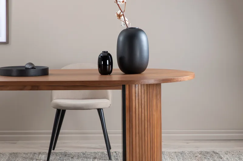 Bianca Spisebord 200 cm Ovalt - Valnøttsbrun - Møbler - Bord - Spisebord & kjøkkenbord