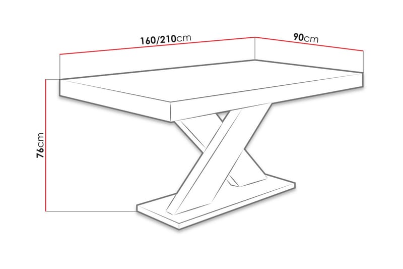 Bombax Spisebord 160x90x78 cm - Eik - Spisebord & kjøkkenbord