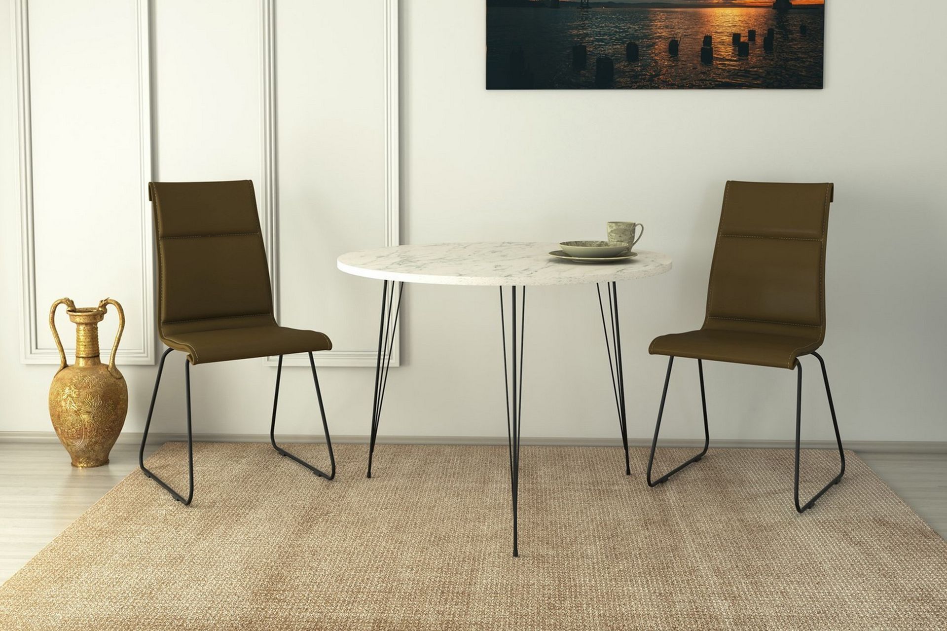 Bonnick Bord 90 cm - Svart / Hvit - Møbler - Bord - Spisebord & kjøkkenbord