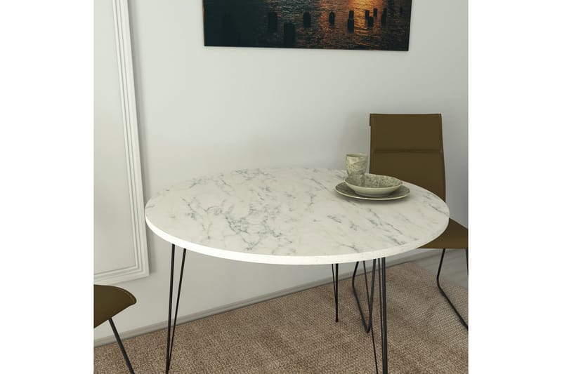 Bonnick Bord 90 cm - Svart / Hvit - Spisebord & kjøkkenbord