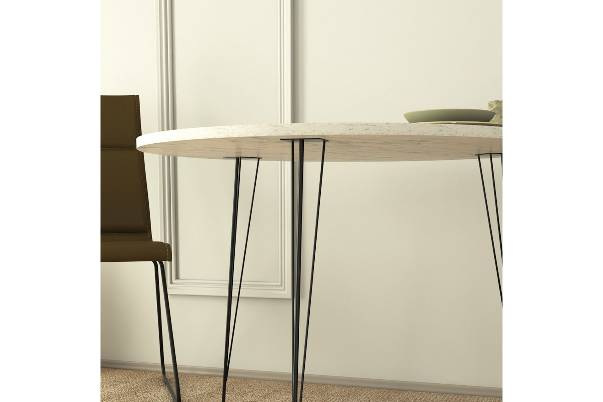 Bonnick Bord 90 cm - Svart / Hvit - Møbler - Bord - Spisebord & kjøkkenbord