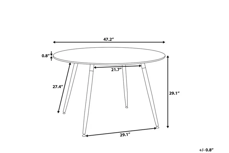 Bovio Rundt Spisebord 120 cm i Tre - Svart - Møbler - Bord - Spisebord & kjøkkenbord