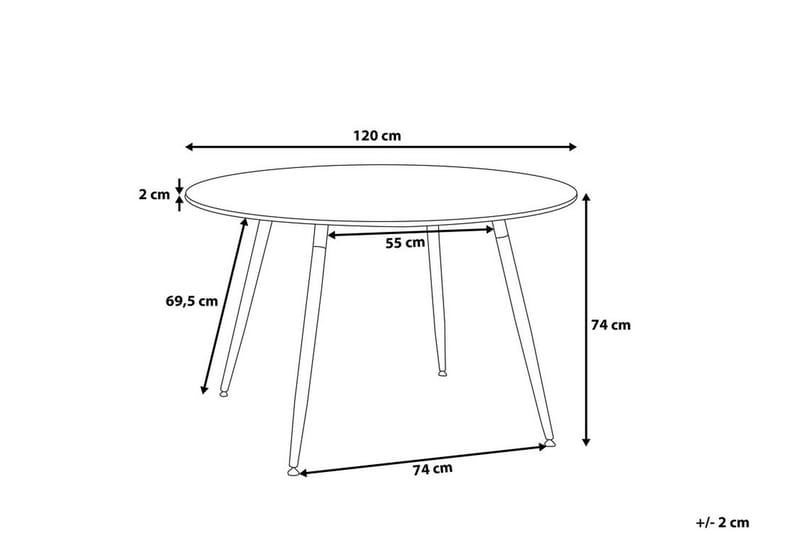 Bovio Rundt Spisebord 120 cm i Tre - Svart - Møbler - Bord - Spisebord & kjøkkenbord