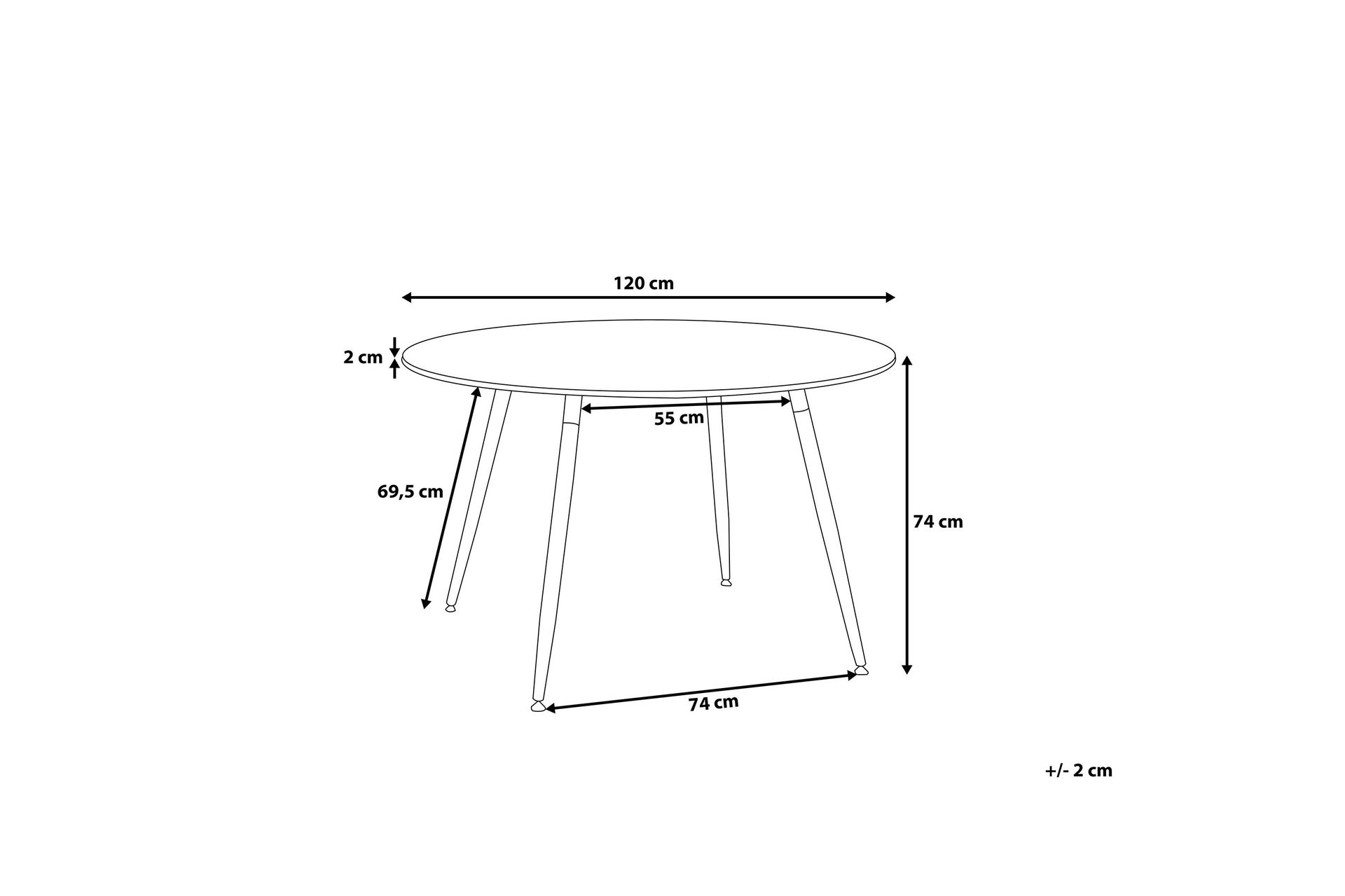 Bovio Spisebord 120 cm - Svart - Møbler - Bord - Spisebord & kjøkkenbord