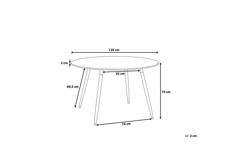 Bovio Spisebord 120 cm - Svart - Møbler - Bord - Spisebord & kjøkkenbord