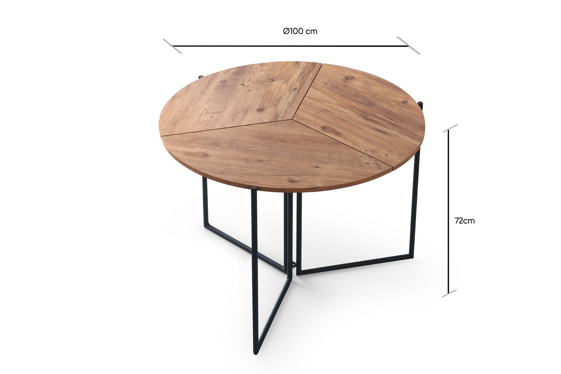 Buluca Spisebord 100 cm - Natur/Svart - Møbler - Bord - Spisebord & kjøkkenbord
