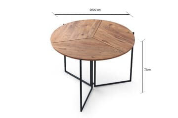 Buluca Spisebord 100 cm - Natur/Svart - Møbler - Bord - Spisebord & kjøkkenbord