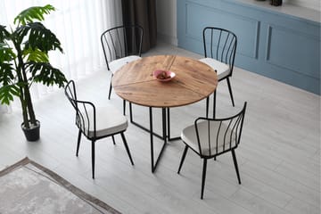 Buluca Spisebord 100 cm - Natur/Svart - Møbler - Bord - Spisebord & kjøkkenbord