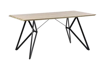 Buscot Spisebord 160 cm - Lyst Tre/Svart - Møbler - Bord - Spisebord & kjøkkenbord