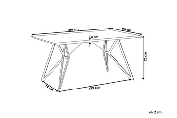 Buscot Spisebord 160 cm - Lyst Tre/Svart - Møbler - Bord - Spisebord & kjøkkenbord