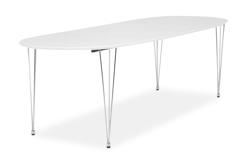 Caddy Spisebord 180 cm med 2 Tileggsplater Ovalt - Hvit - Spisebord & kjøkkenbord