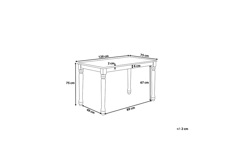 CARY Spisebord 120 cm - Hvit - Spisebord & kjøkkenbord