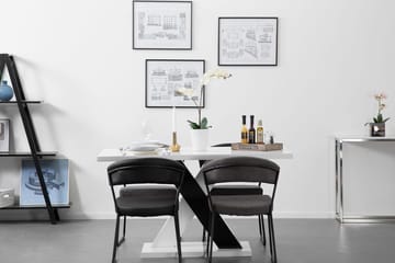 Cesi Rektangulært Spisebord 140 cm i Malt Tre - Hvit / Svart - Møbler - Bord - Spisebord & kjøkkenbord