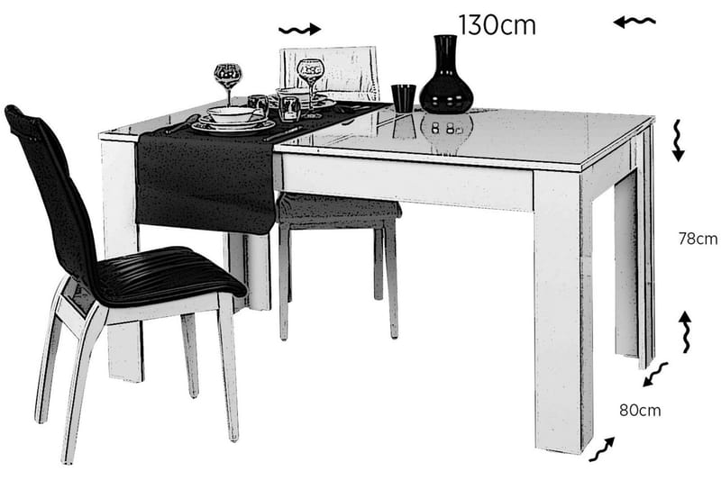 Comfortale Spisebord Forlengningsbart - Hvit - Spisebord & kjøkkenbord